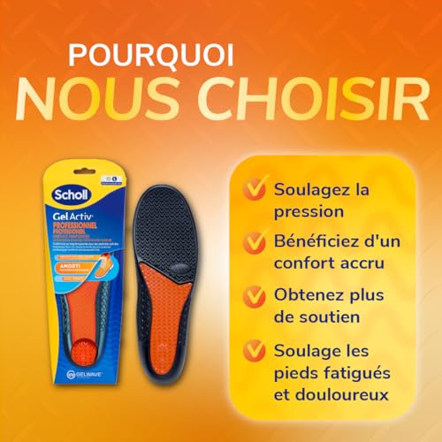 Thumbnail 8 de Scholl GelActiv Professionnel — Semelles GelActiv pour hommes, confort durable et absorption des chocs (Taille 40 à 46,5)