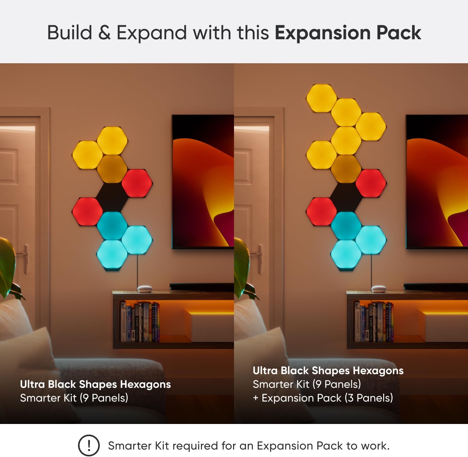 Thumbnail 1 de Nanoleaf Shapes Hexágonos Ultra Black, Multicolor - Paquete de 3 🌈