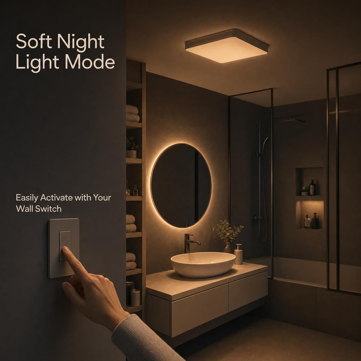 Detalle 2 de Fitop F0903-P03-8LW Bathroom Exhaust Fan with Light, 100 CFM, 3 CCT LED
