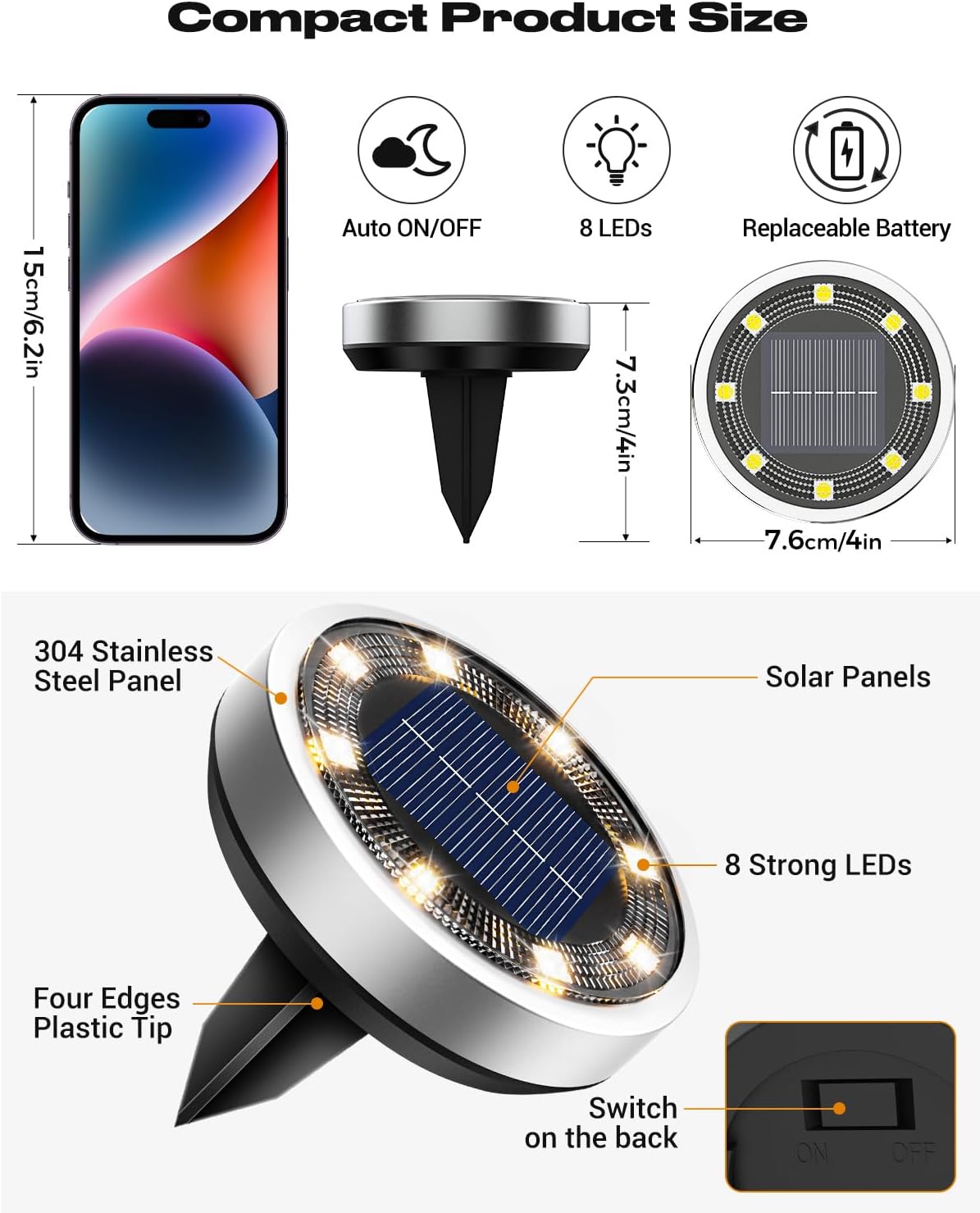 Thumbnail 6 de btfarm Solar Lights Outdoor Garden 6-pack, warm white 🌳
