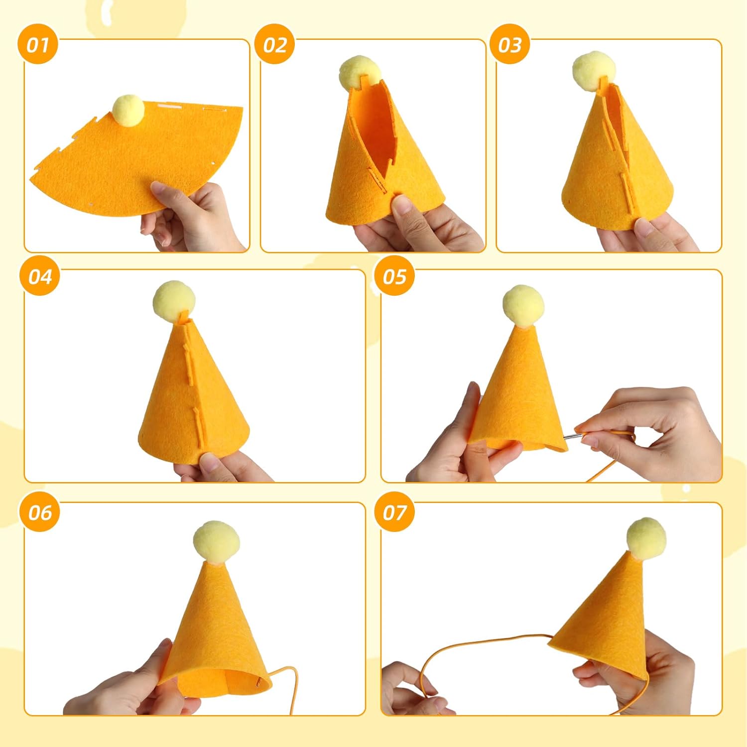 Thumbnail 3 de EclipseGuard 12 Mini Partyhüte mit Pompoms – Tierparty-Dekoration für Hunde, Katzen & Kuscheltiere