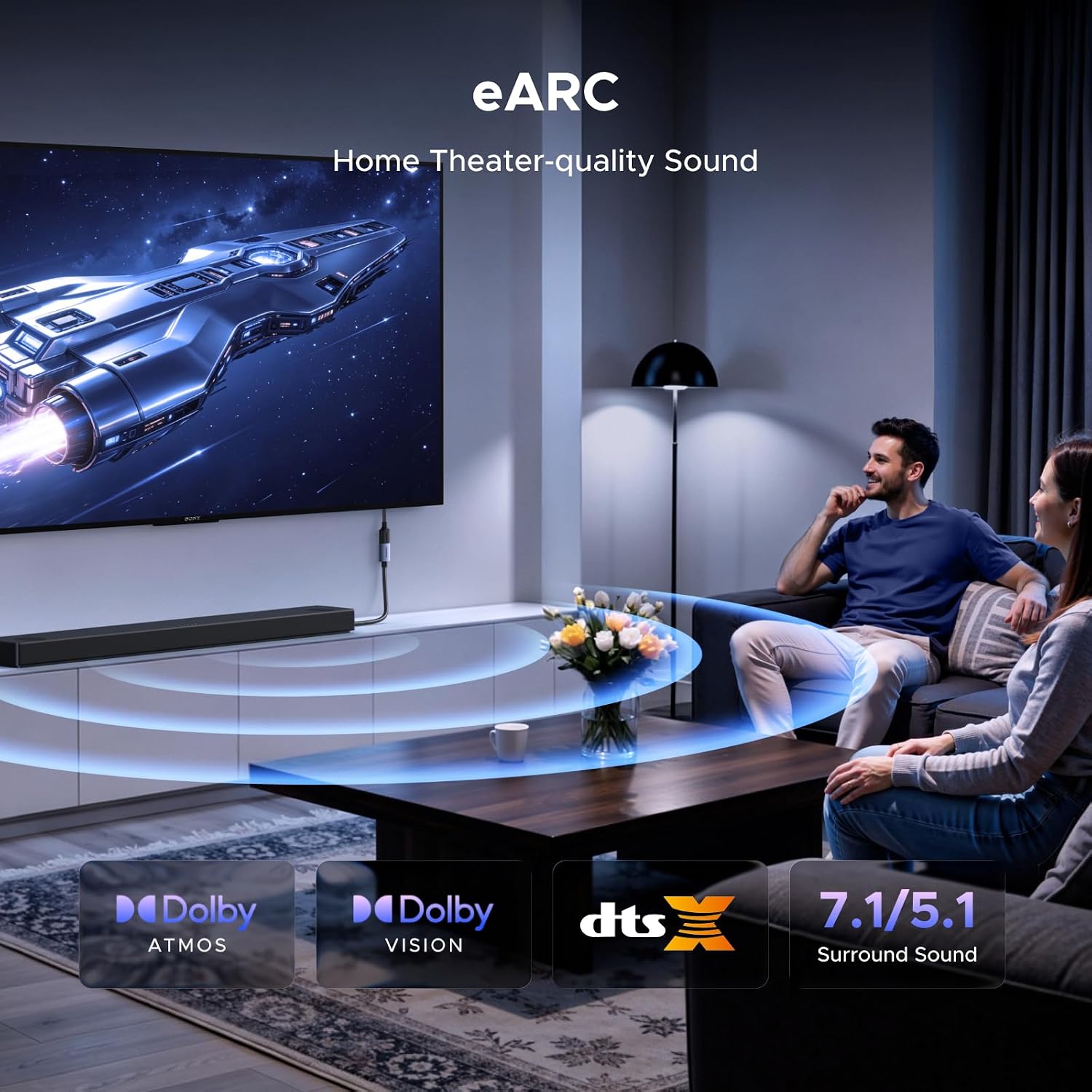 Thumbnail 5 de UGREEN Cavo di Prolunga HDMI 2.1 8K/60Hz, 4K/240Hz – Maschio-Femmina, 1 m, 48 Gbps, HDR, eARC, Dolby Atmos