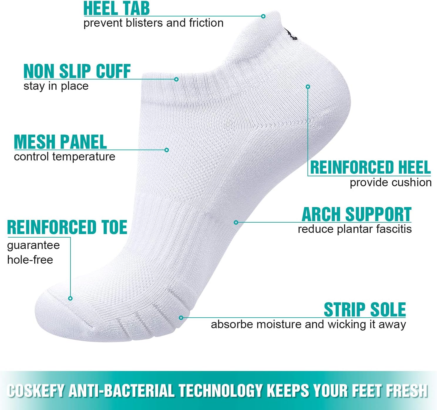 Thumbnail 3 de coskefy Sports Ankle Socks 6 Pairs