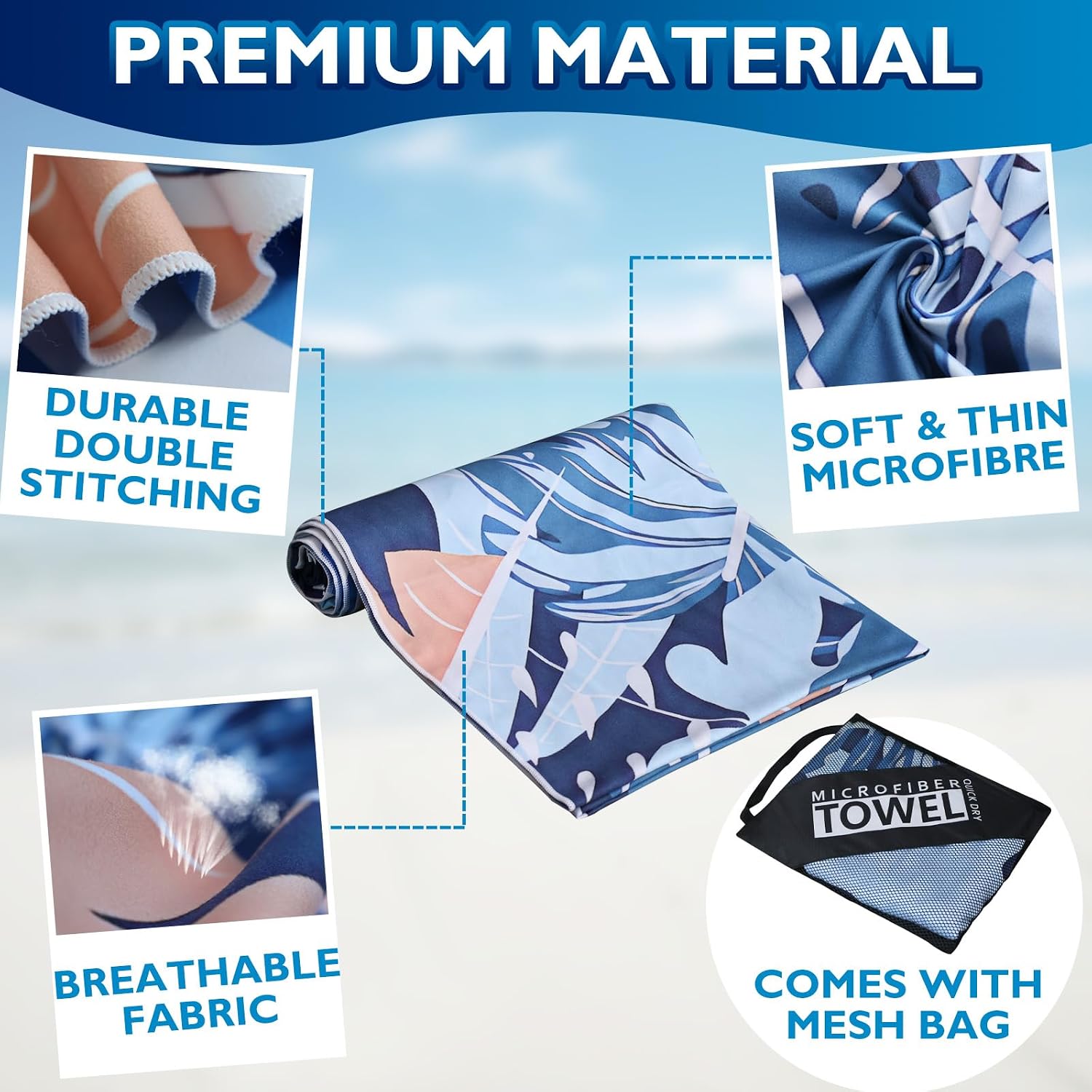 Detalle 2 de Extra Large Beach Towels 200x90cm 2 Pack