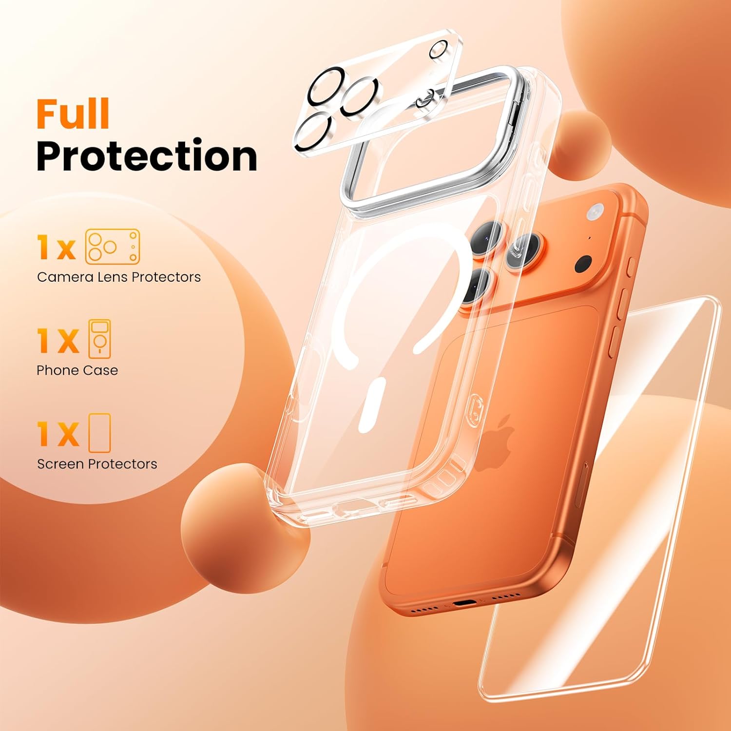 Thumbnail 2 de Tigowos 3-in-1 iPhone 17 Pro Max Case with Frame Stand, Screen & Lens Protectors