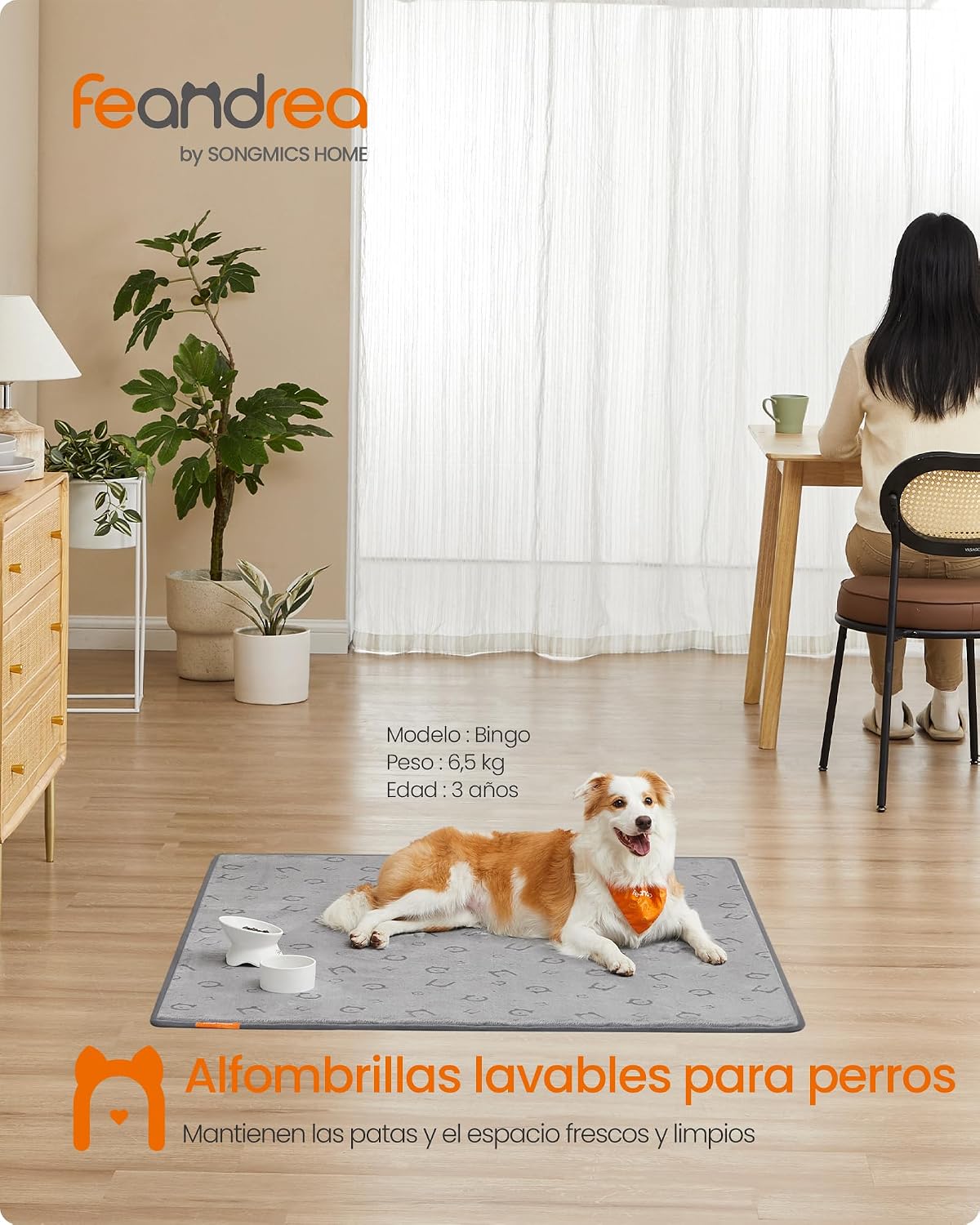 Detalle 2 de Feandrea Alfombrilla Absorbente Lavable 152 x 122 cm