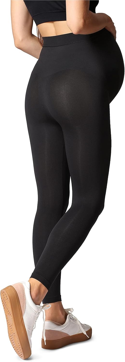 Detalle 2 de Be Mammy Umstandsleggings BE-1123 – lange Umstandsleggings mit breitem, druckfreiem Bund
