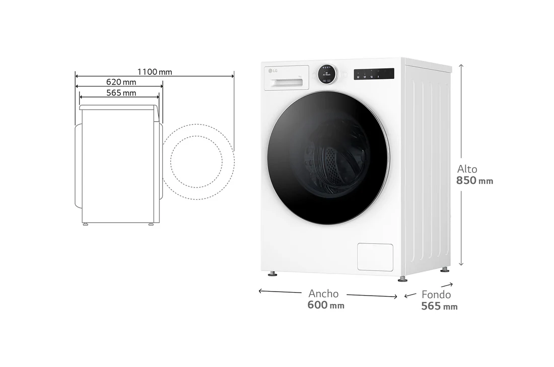 Detalle 2 de Lavadora Inteligente LG F4X9009TWC: 9 kg, AI Direct Drive y TurboWash 360º