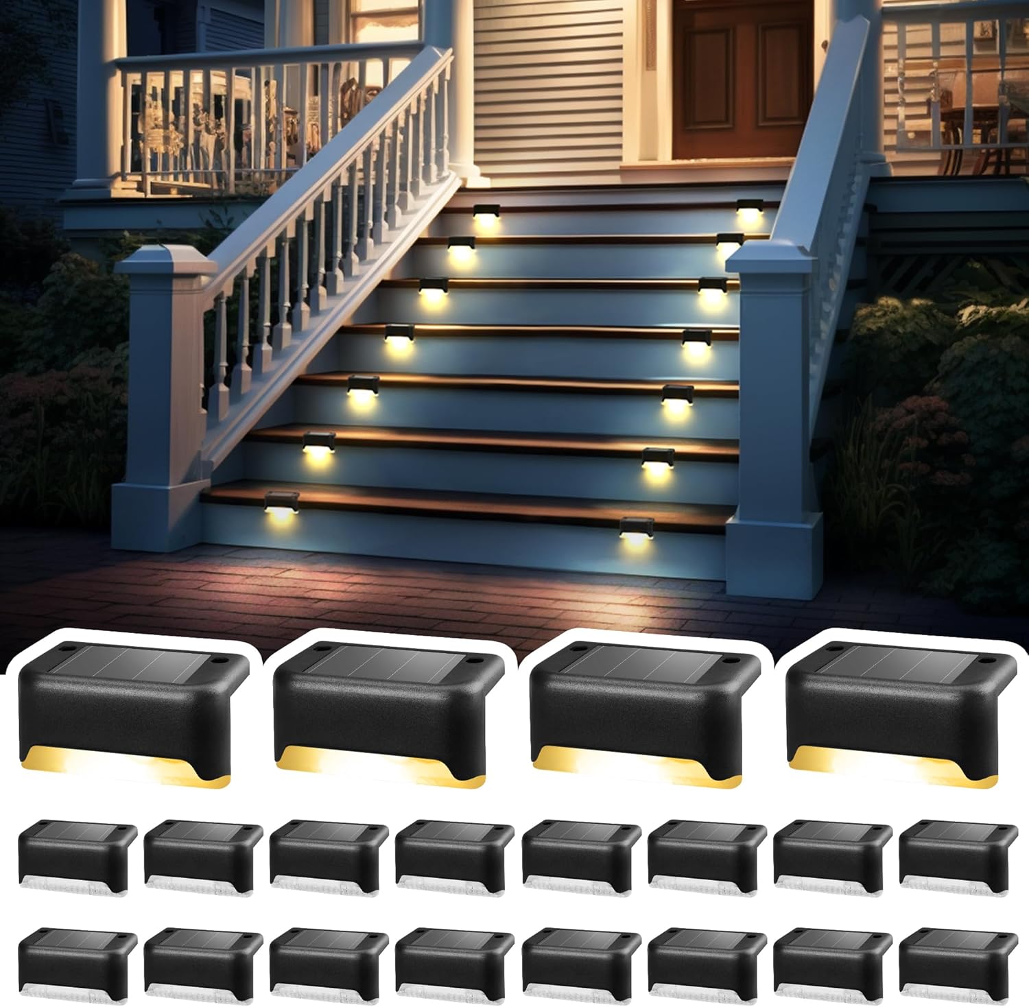 Thumbnail 6 de Solpex Solar Deck Lights 8 Pack: Outdoor Solar Step Lights for Stairs, Fence, and Pathways