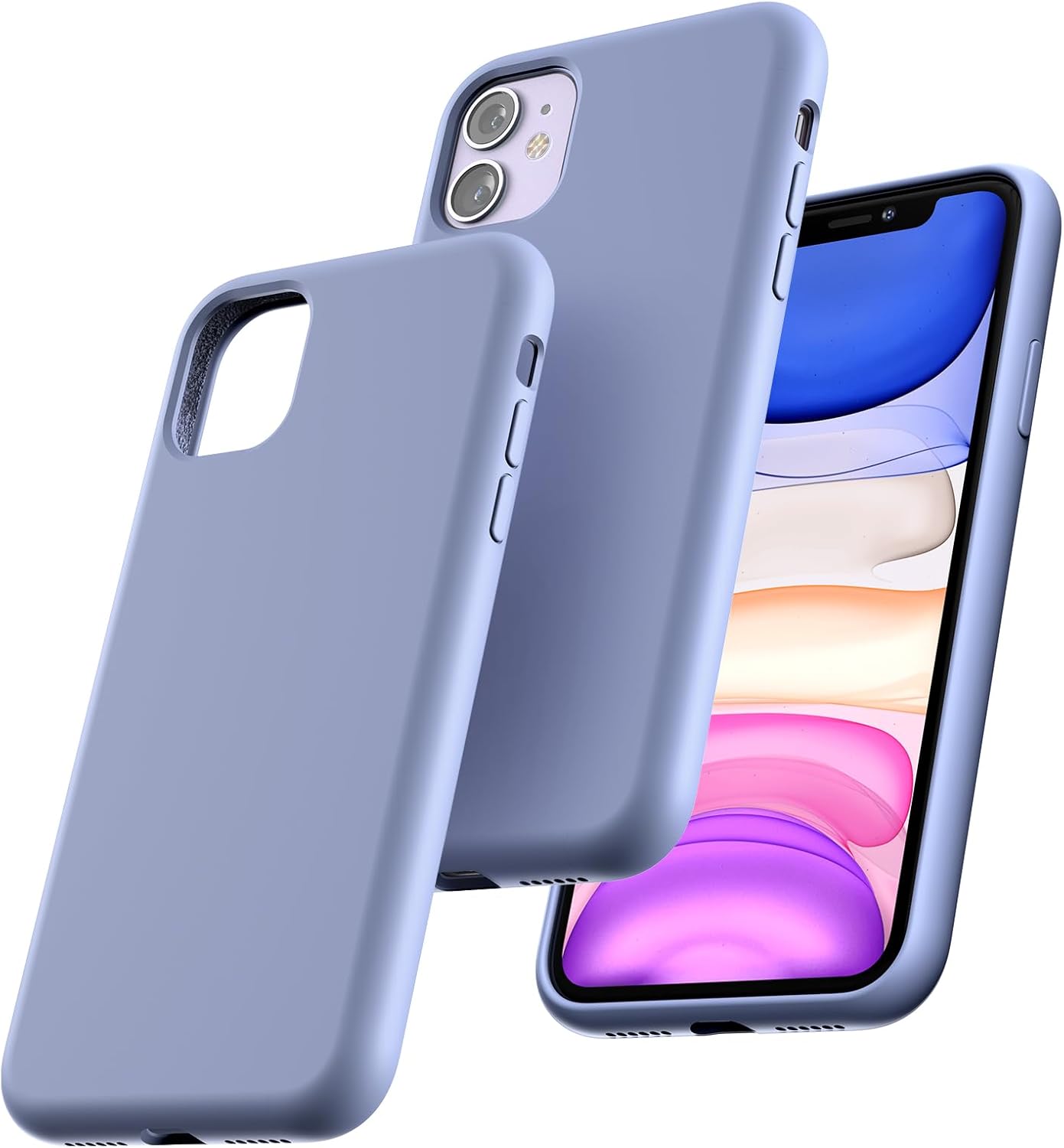 Detalle de TOCOL Liquid Silicone iPhone 11 Case (6.1-inch) in Lavender Gray