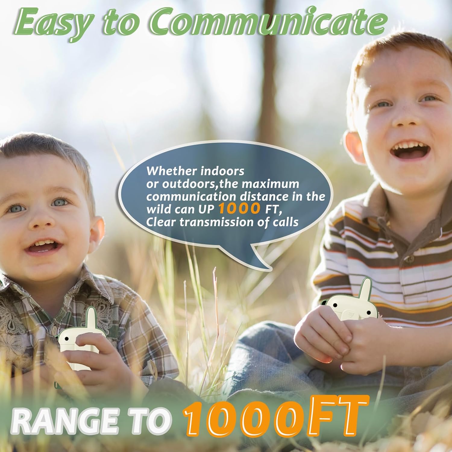 Detalle 2 de DQMOON Walkie Talkie for Kids 5 ft durability
