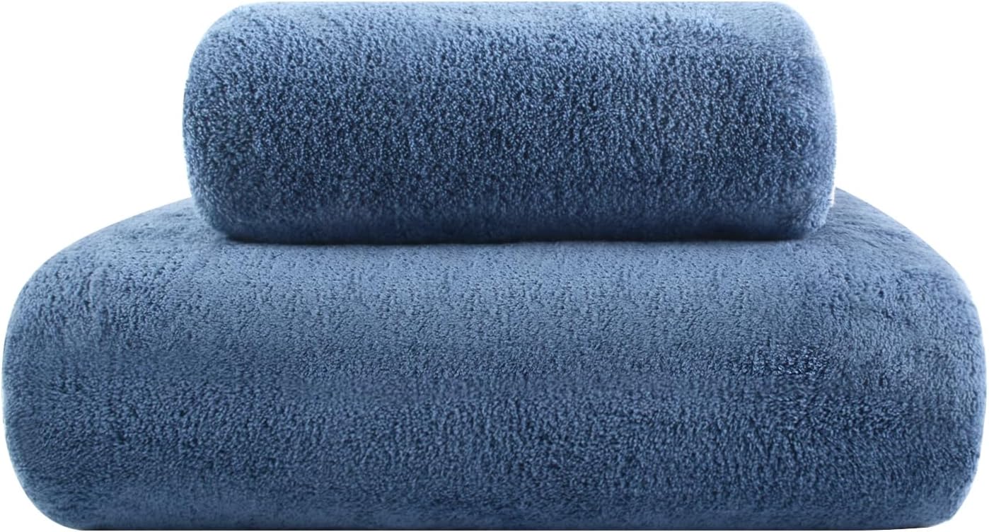 Thumbnail 6 de KinHwa XXL-Badetuch-Set 100 x 200 cm (2er Set) aus Mikrofaser, dunkelgrau