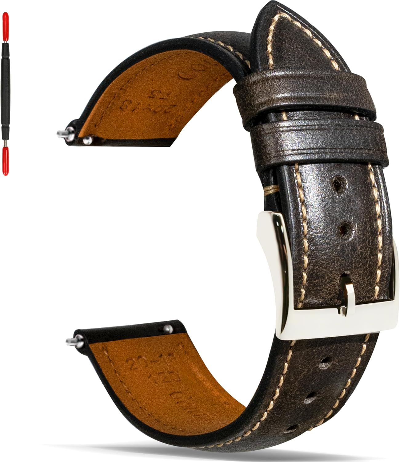 Detalle de Gomvadr Quick Release Lederarmband 16–24 mm