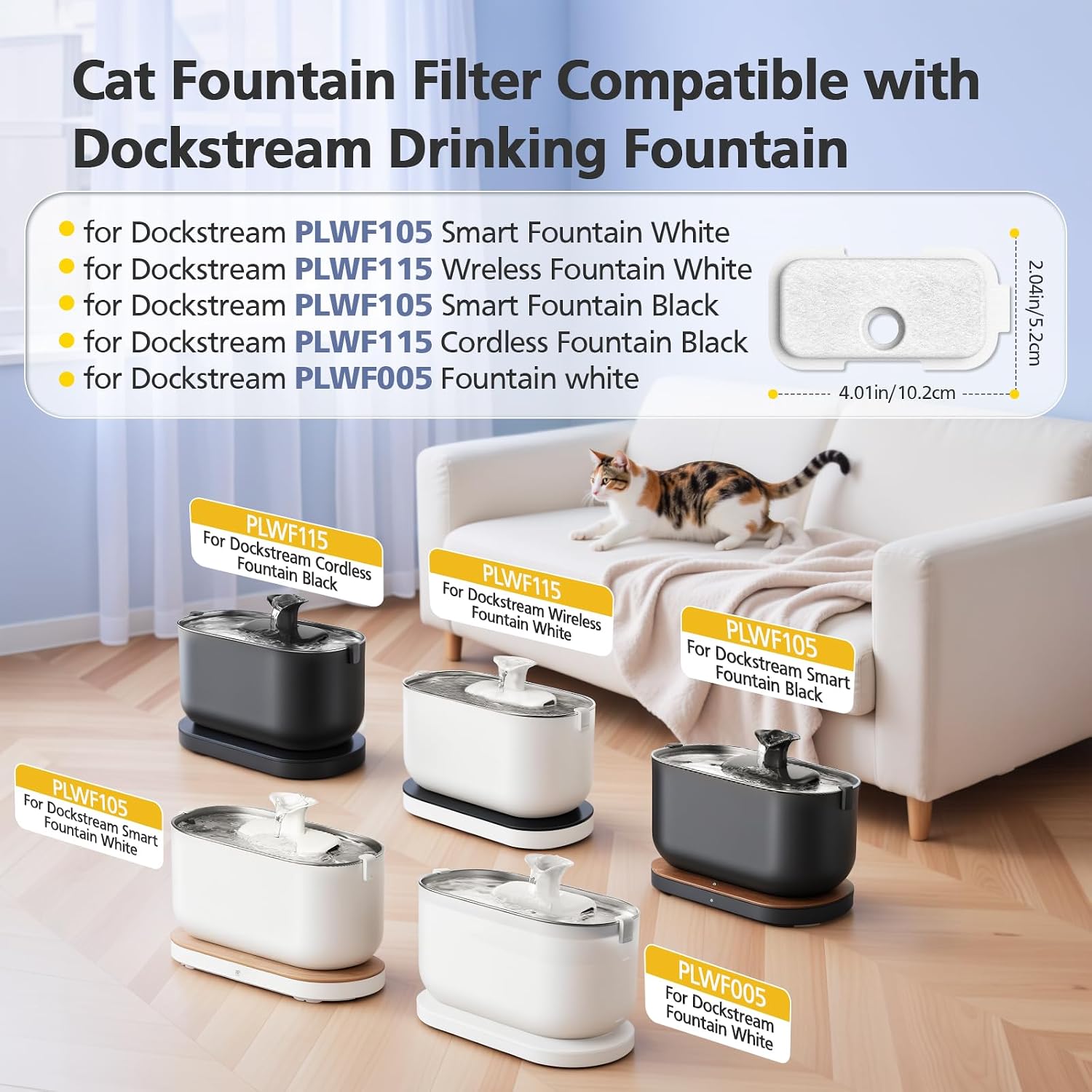 Detalle de Cat water fountain filter 16 pack