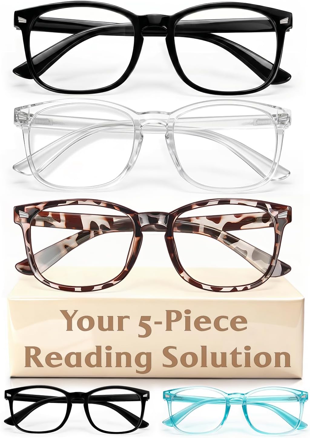 Detalle de CHEERS DEVICES Reading Glasses for Women and Men — Blue Light Readers with Flexible Hinges (1.5x) in Multiple Frames