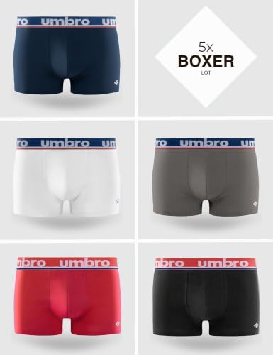 Thumbnail 2 de Umbro Caleçon Boxer Homme 100% Coton – Lot de 5 Noir CLA5 (XL)
