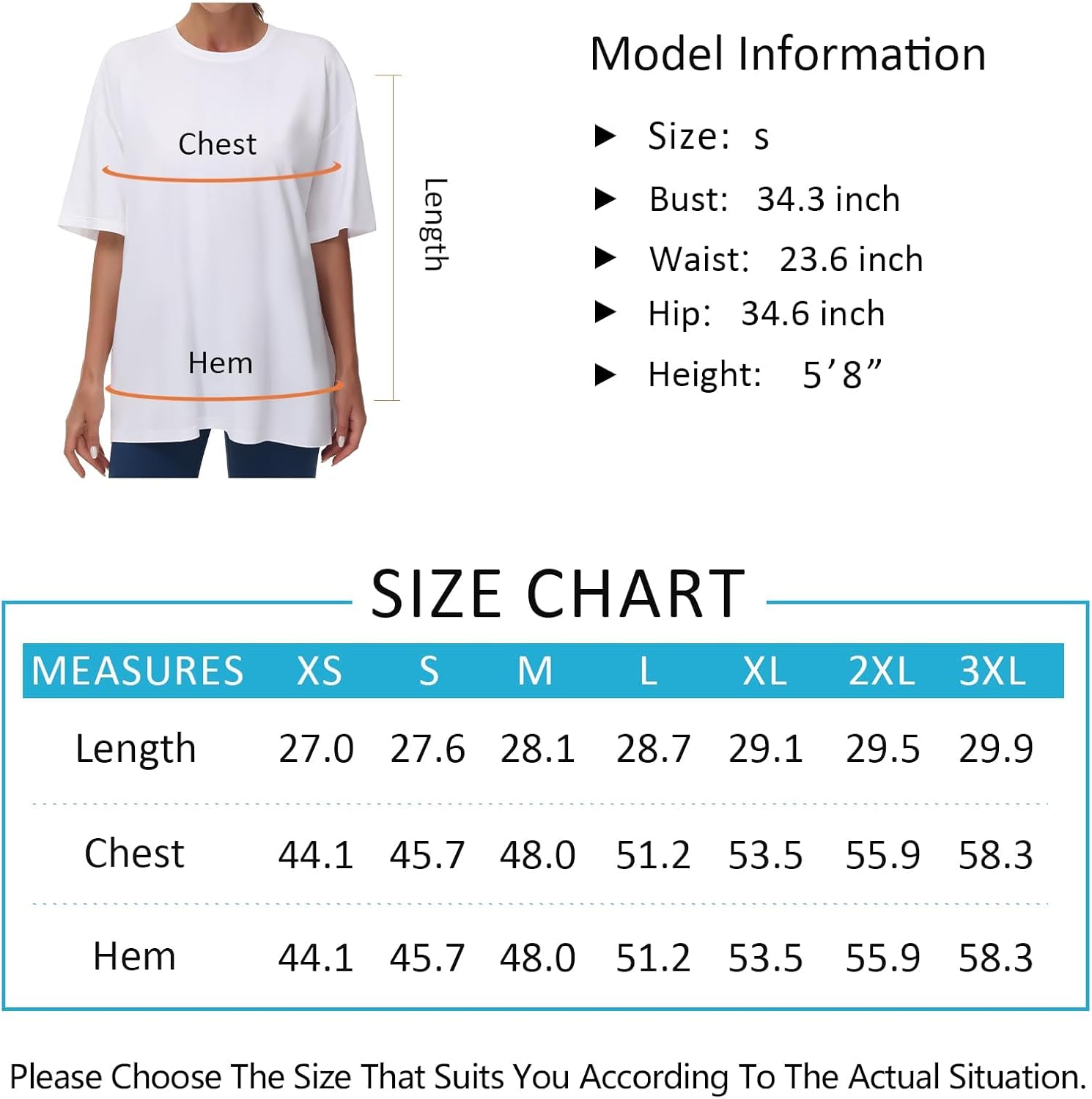 Thumbnail 6 de THE GYM PEOPLE Women's Oversized T-Shirt, Short Sleeve, Drop Shoulder