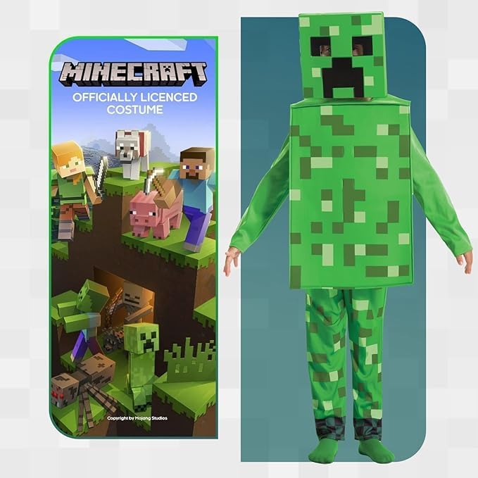Detalle 2 de DISGUISE officieel Minecraft Creeper-kostuum voor kinderen met masker en schuimlaag
