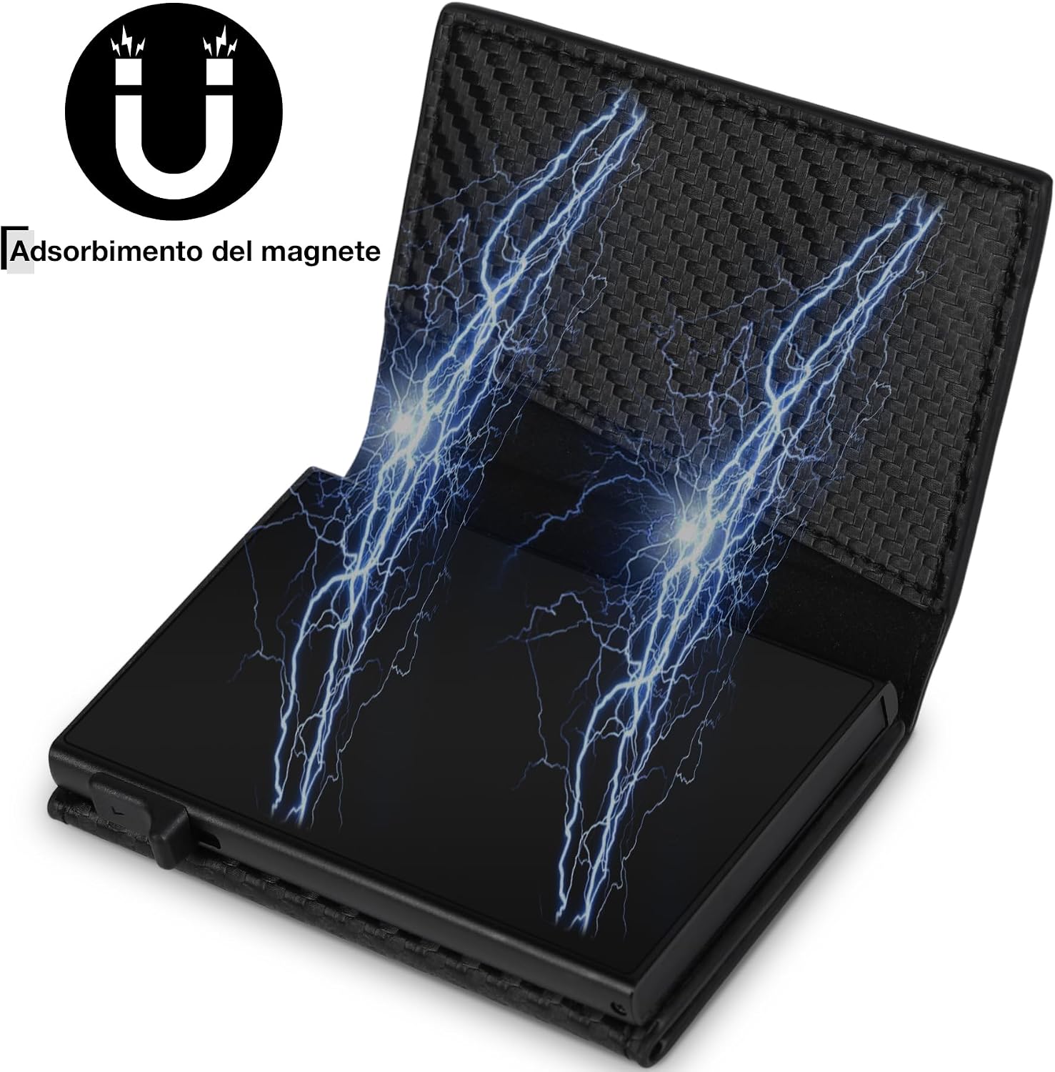 Detalle de TEEHON Porta Carte di Credito da Uomo e Donna | Portafoglio Slim RFID con ZIP e Chiusura Magnetica