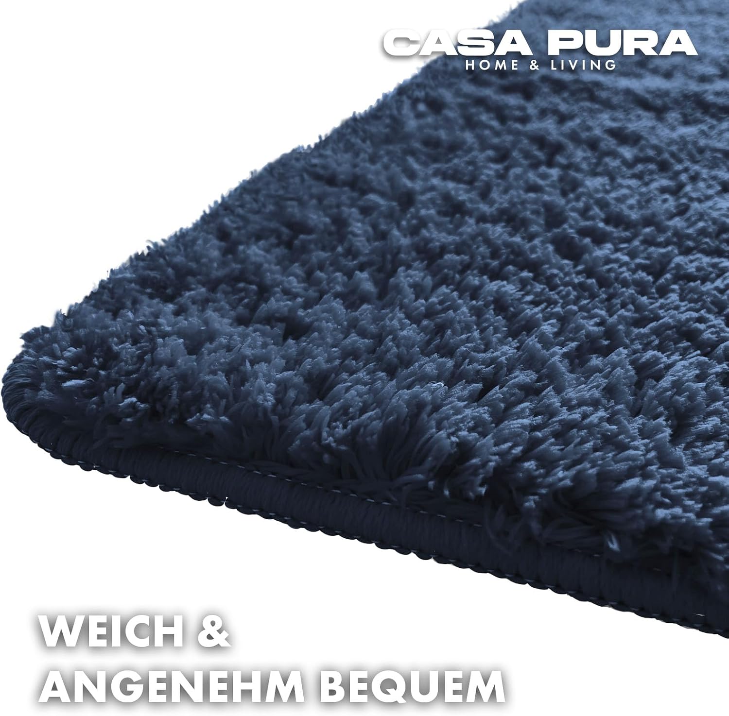 Thumbnail 3 de casa pura Badematte Sky Soft Blau – Badvorleger 50x80 cm, rutschfest, waschbar, Mikrofaser
