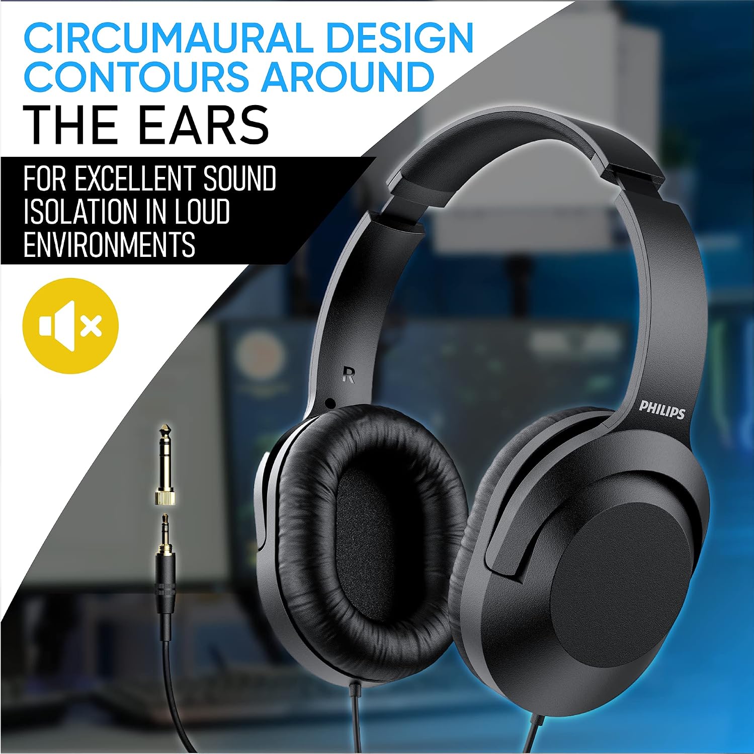 Thumbnail 5 de Philips Over Ear 40mm Wired Headphones