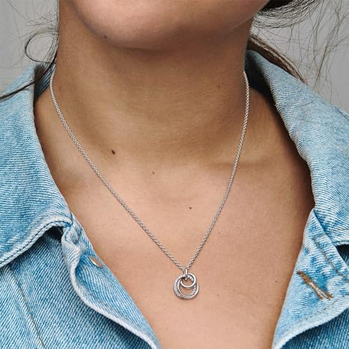 Thumbnail 7 de PANDORA 391455C01-60 Circles Anhänger Halskette mit Anhänger – schlichte Eleganz für den Alltag