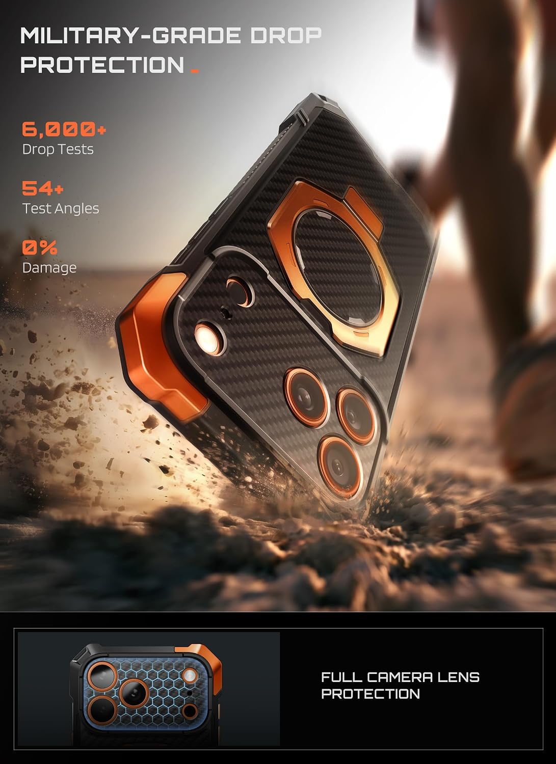 Detalle de SUPCASE AramidOG iPhone 17 Pro Max Case 6.9"