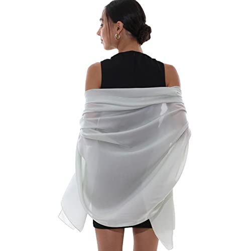 Detalle de RIIQIICHY Foulard Verde: Scialle in Seta Sintetica Leggera da Donna per Cerimonie e Sposa