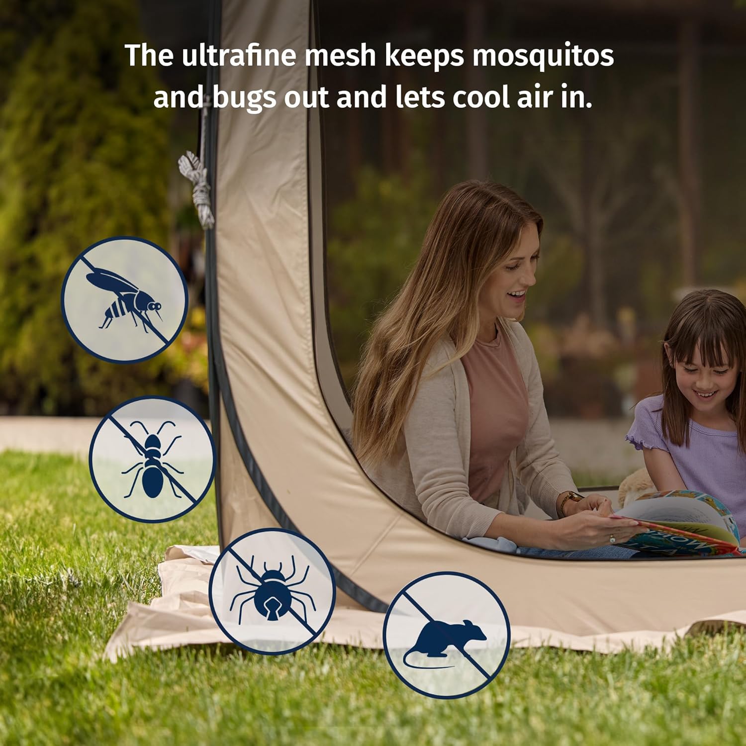 Thumbnail 3 de EAST OAK Screen House Tent Pop-Up (10 x 10 FT) — portable insect-screen canopy room, beige