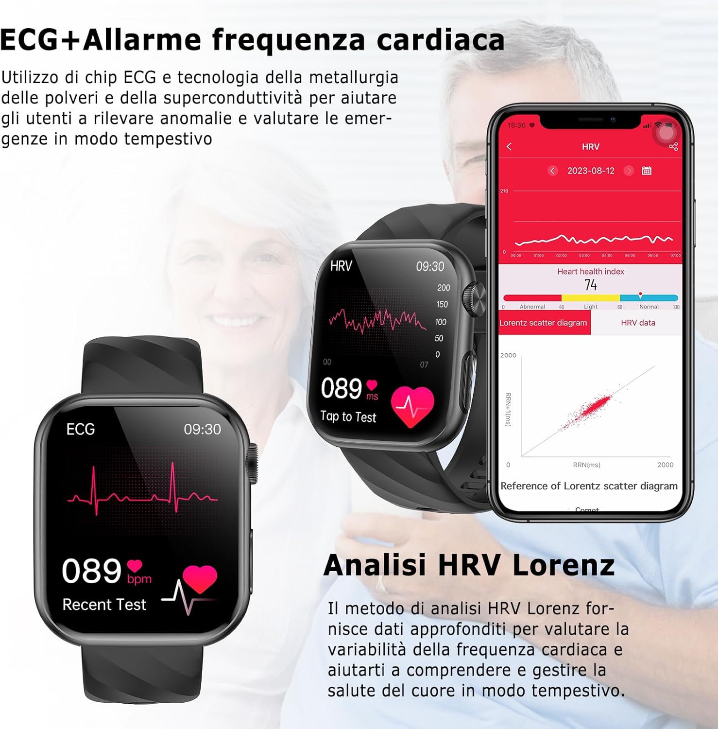 Thumbnail 1 de 2026 Smartwatch Uomo Donna ECG e Salute: ECG, Pressione, sonno e sport con 1,97" AMOLED