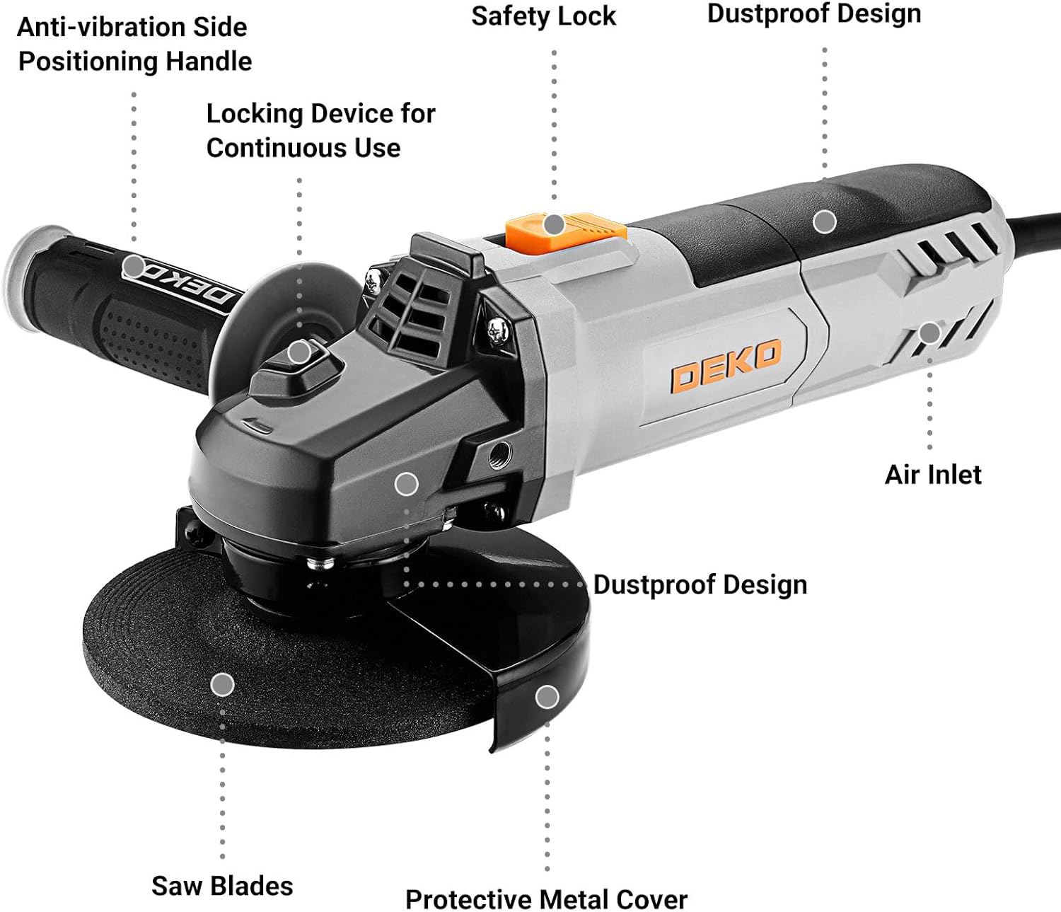 Thumbnail 2 de DEKOPRO 115mm 900W Corded Angle Grinder review