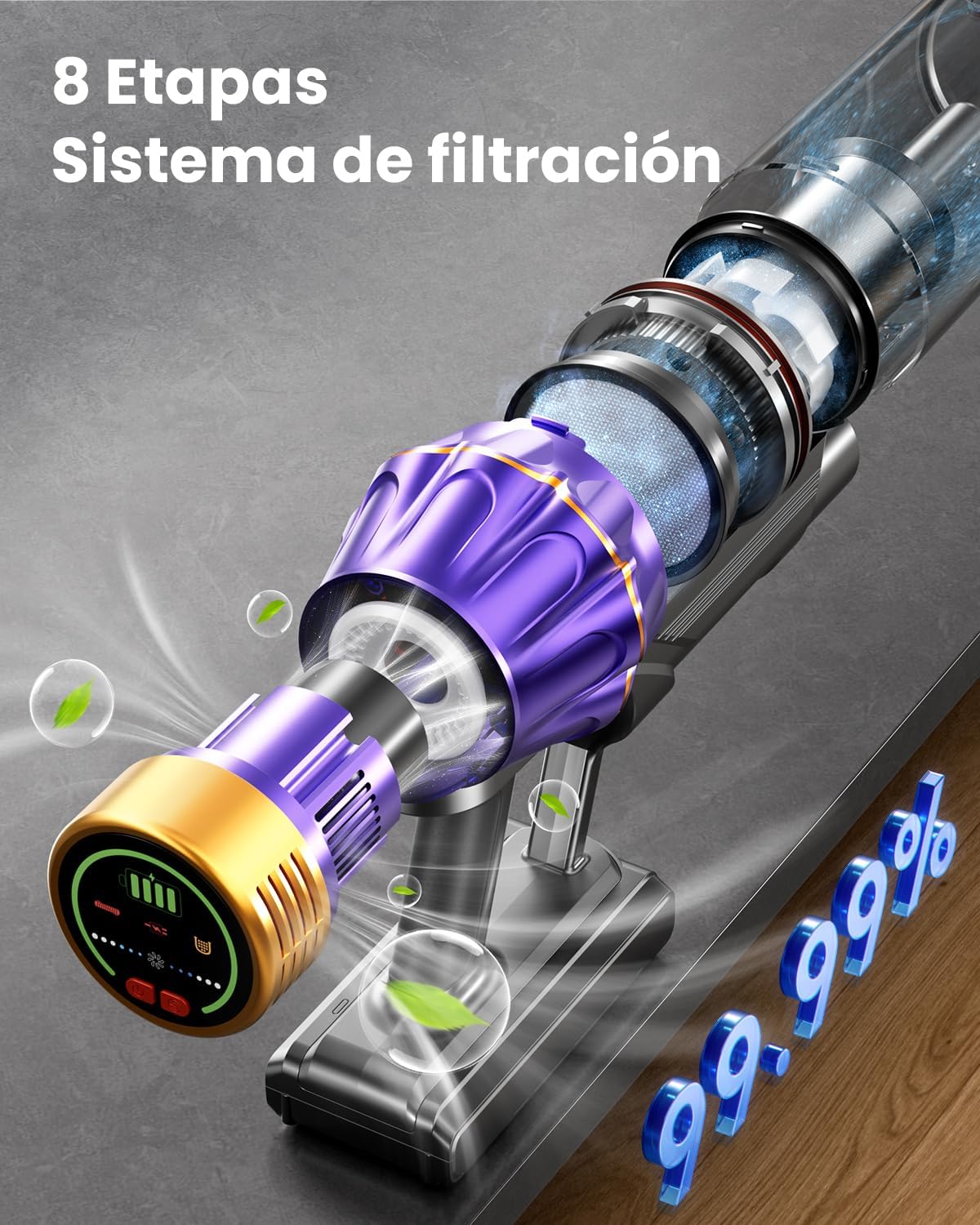 Thumbnail 6 de AIBIRTH Aspiradora sin Cable Y9: potencia de 650 W, 55 kPa y 70 minutos de autonomía para hogares con mascotas