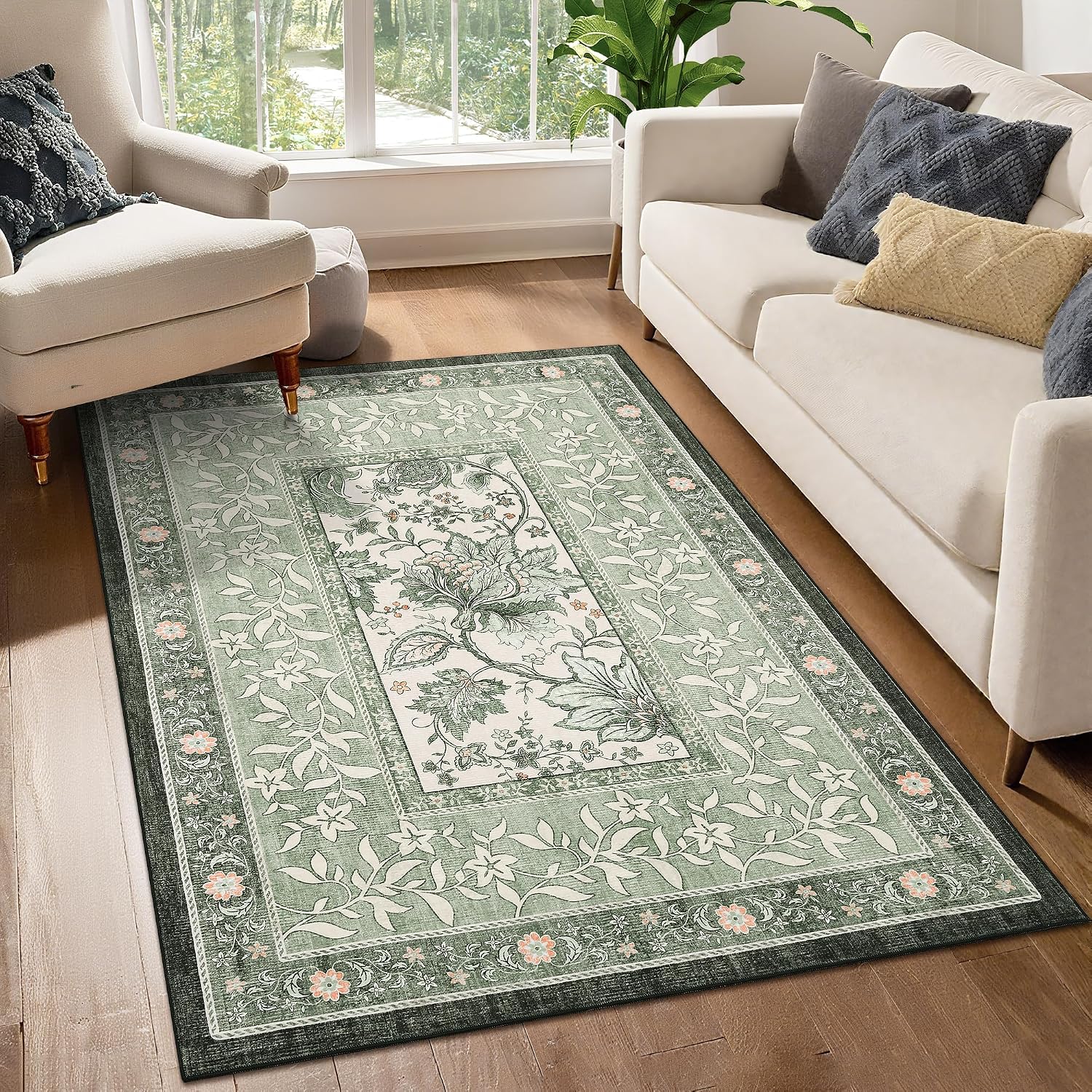 Detalle de GarveeHome Provence 5x7 botanical rug