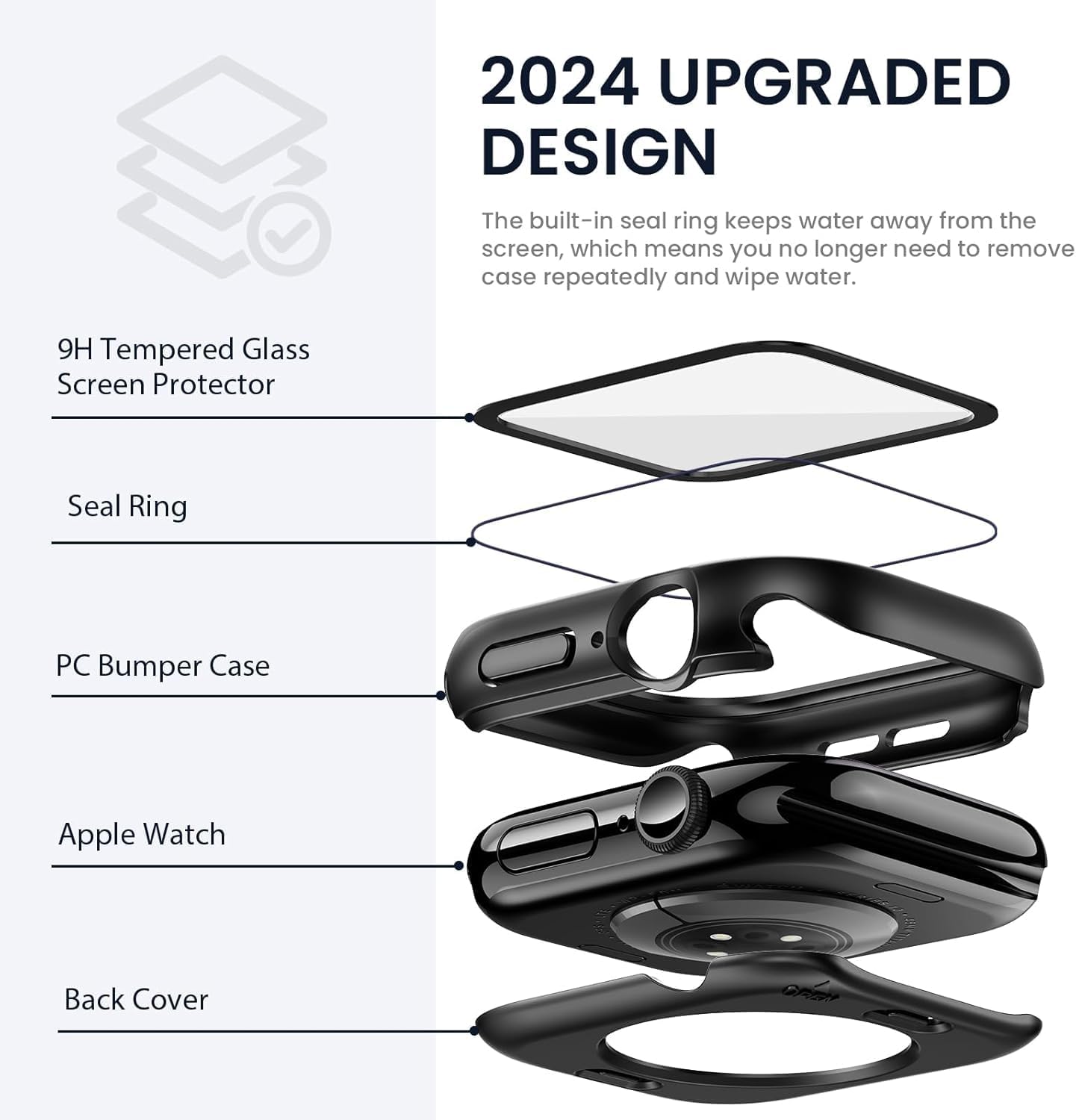 Thumbnail 2 de Tensea 2 in 1 Waterproof Apple Watch Screen Protector Case for Series 11/10 (46mm)