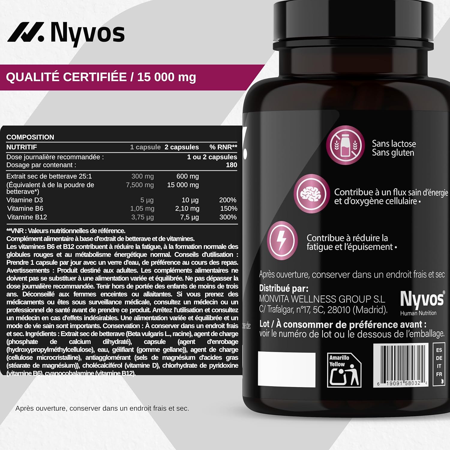 Thumbnail 4 de Complément Betterave en poudre 15.000 mg (extrait 25:1) – 180 gélules véganes