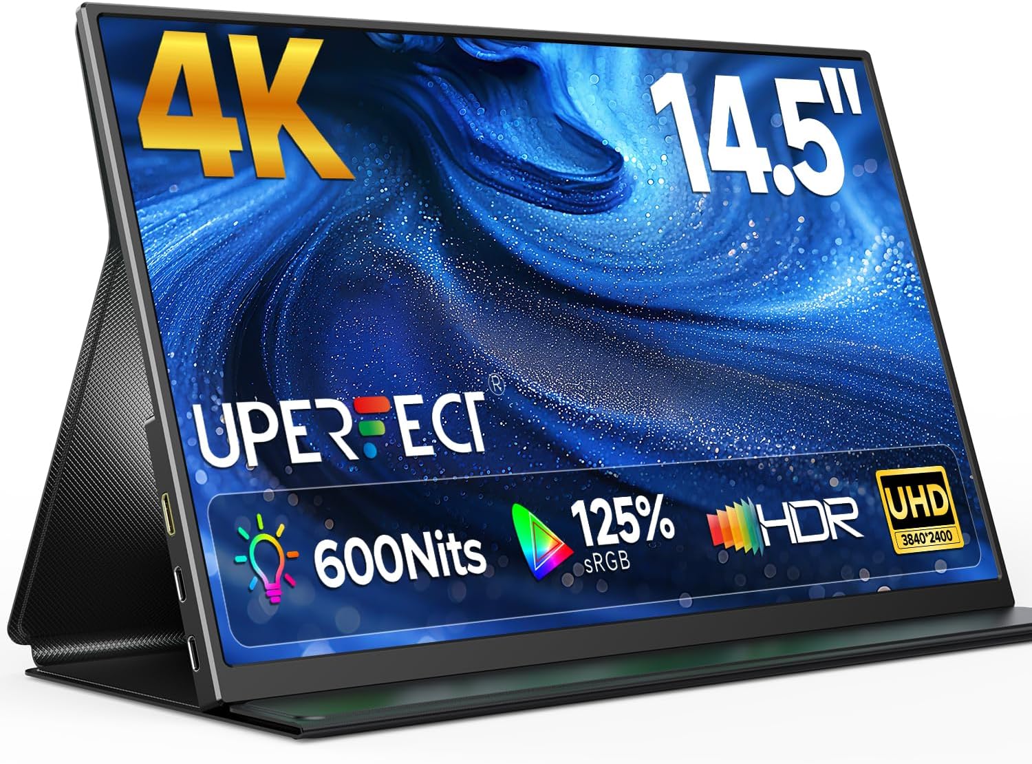 Detalle de UPERFECT Portable Monitor 4K 14,5" – 3840x2400, Tragbarer Zweitbildschirm mit Smart Cover