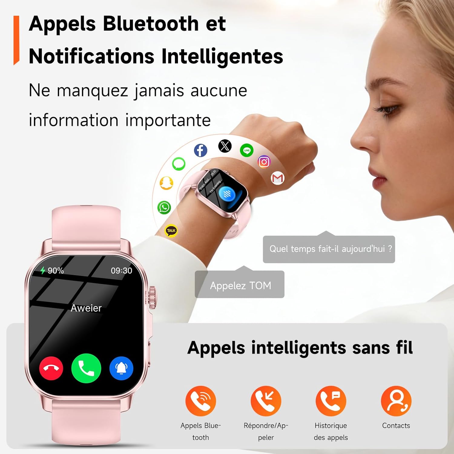 Thumbnail 6 de Montre Connectée Femme 2026 with ECG, HRV, BMI, LED, Sommeil et 130+ sports – IP68, AMOLED 2,0