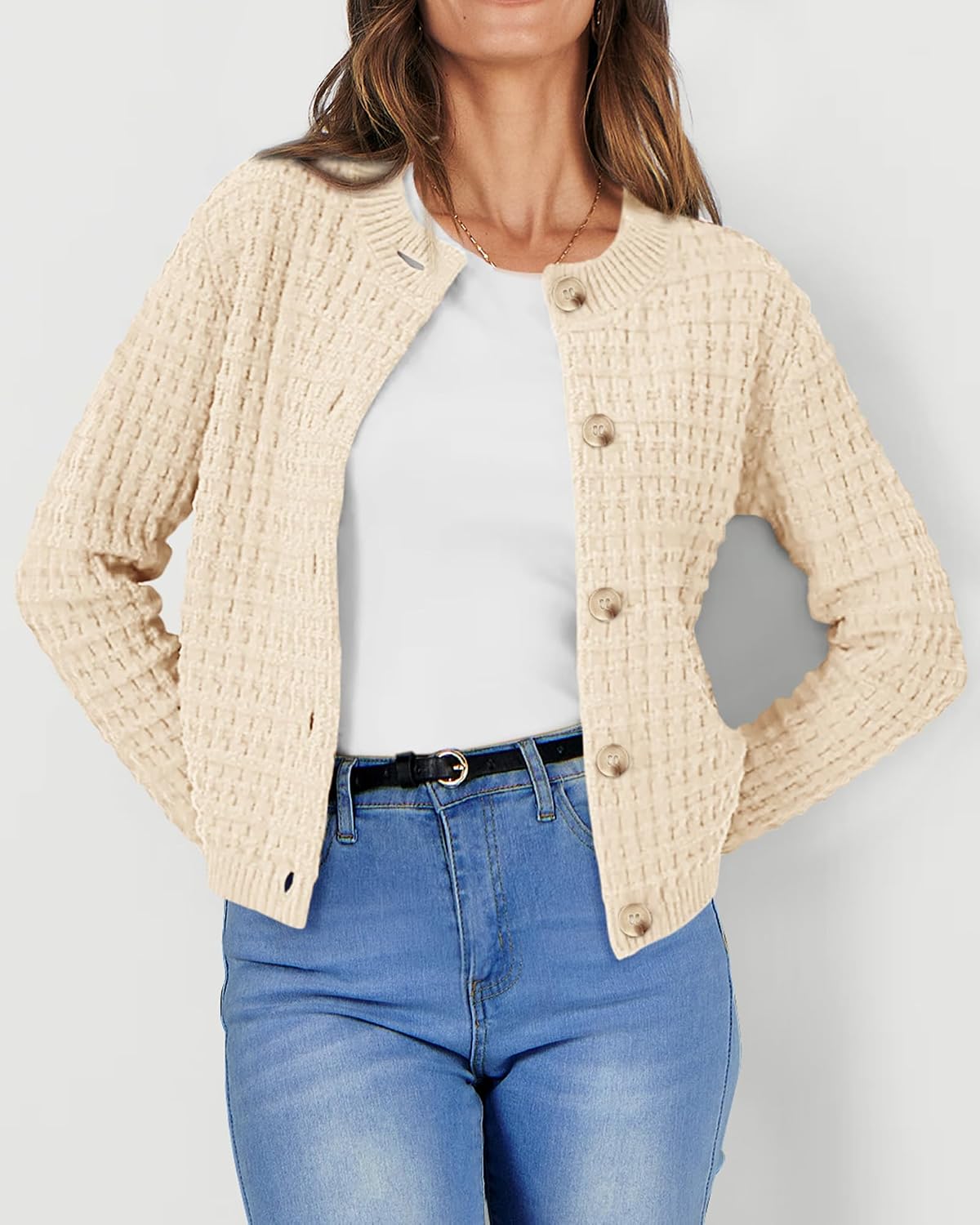 Thumbnail 2 de PRETTYGARDEN Women's Knit Cardigan US 4-6
