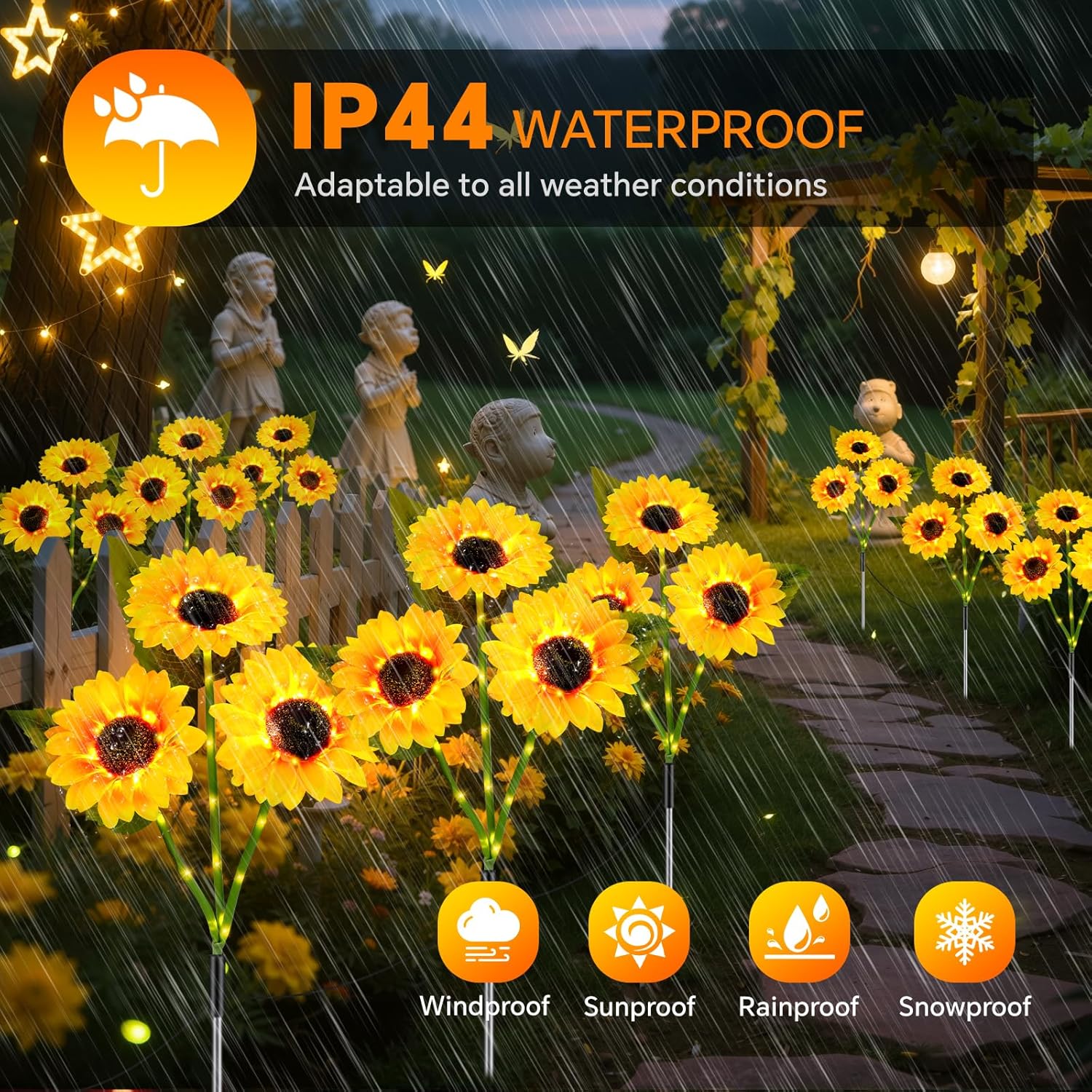 Thumbnail 5 de Liuyife 9-Flower Sunflower Solar Lights for outdoor gardens and paths (waterproof)