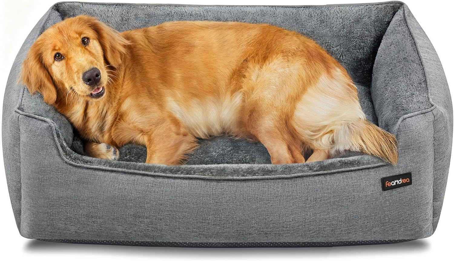 Imagen de Feandrea Cuccia per Cani XL in Simil Lino – Comfortevole, Sicura e Igienica (100 x 75 x 25 cm, Grigio Tortora) en OfertitasTOP