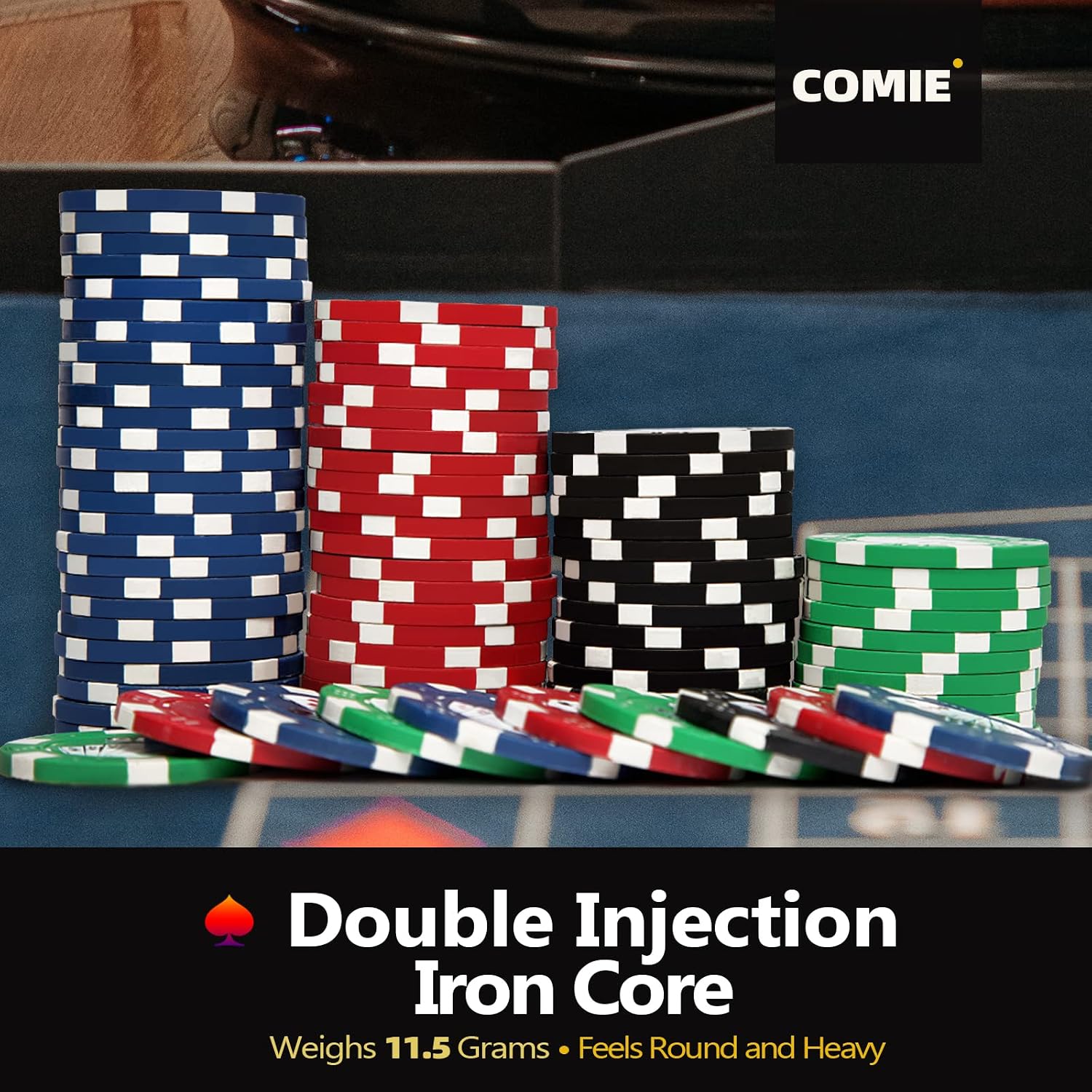 Detalle de Comie Poker Chips 500PCS poker chip set 🎲