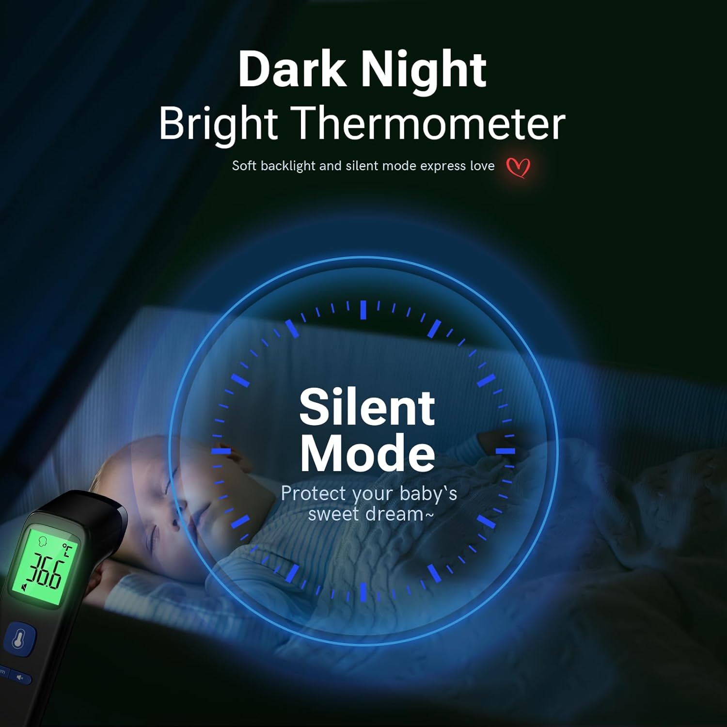Thumbnail 5 de Infrared Thermometer for Adults and Kids – Non-Contact Forehead with Fever Alarm & Backlit LCD