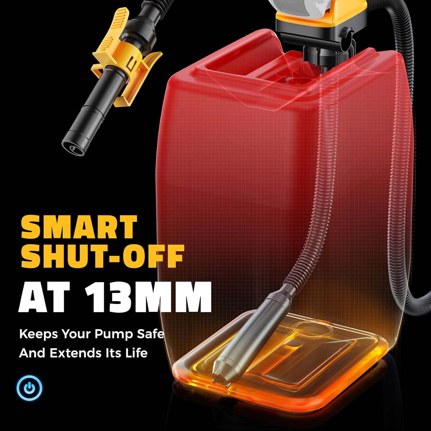 Thumbnail 4 de DIYtoolifz Cordless Fuel Transfer Pump with Auto-Stop (3.2 GPM) for DeWalt 20V & Milwaukee 18V Batteries