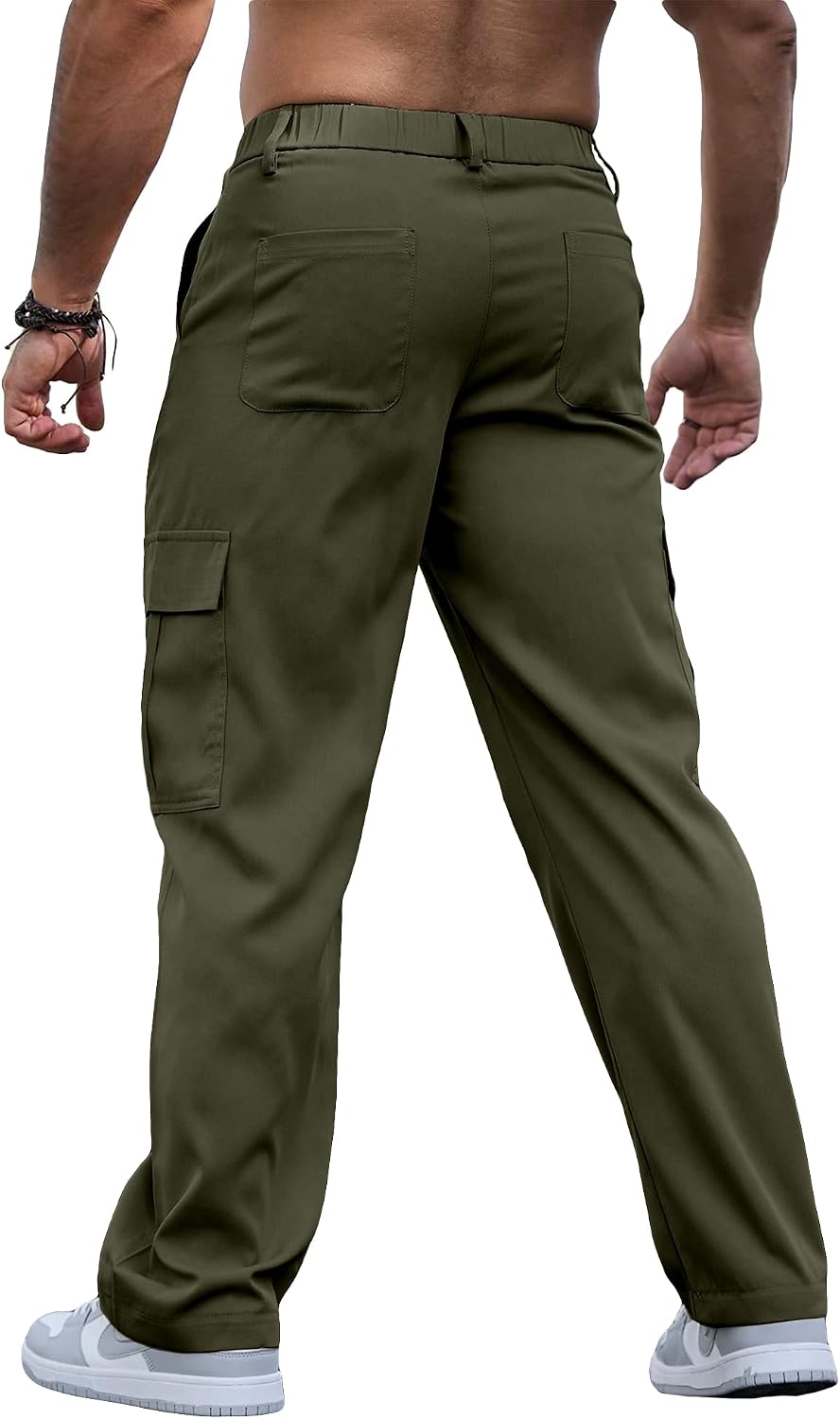Thumbnail 1 de Comdecevis Mens Casual Cargo Pants: Baggy Straight-Leg Sweatpants with Large Flap Pockets