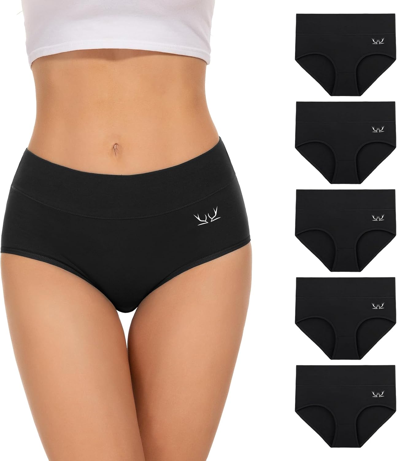 Detalle de TANSTC Damen Unterhosen 5er Pack – High Waist Baumwolle, atmungsaktiv, bequem