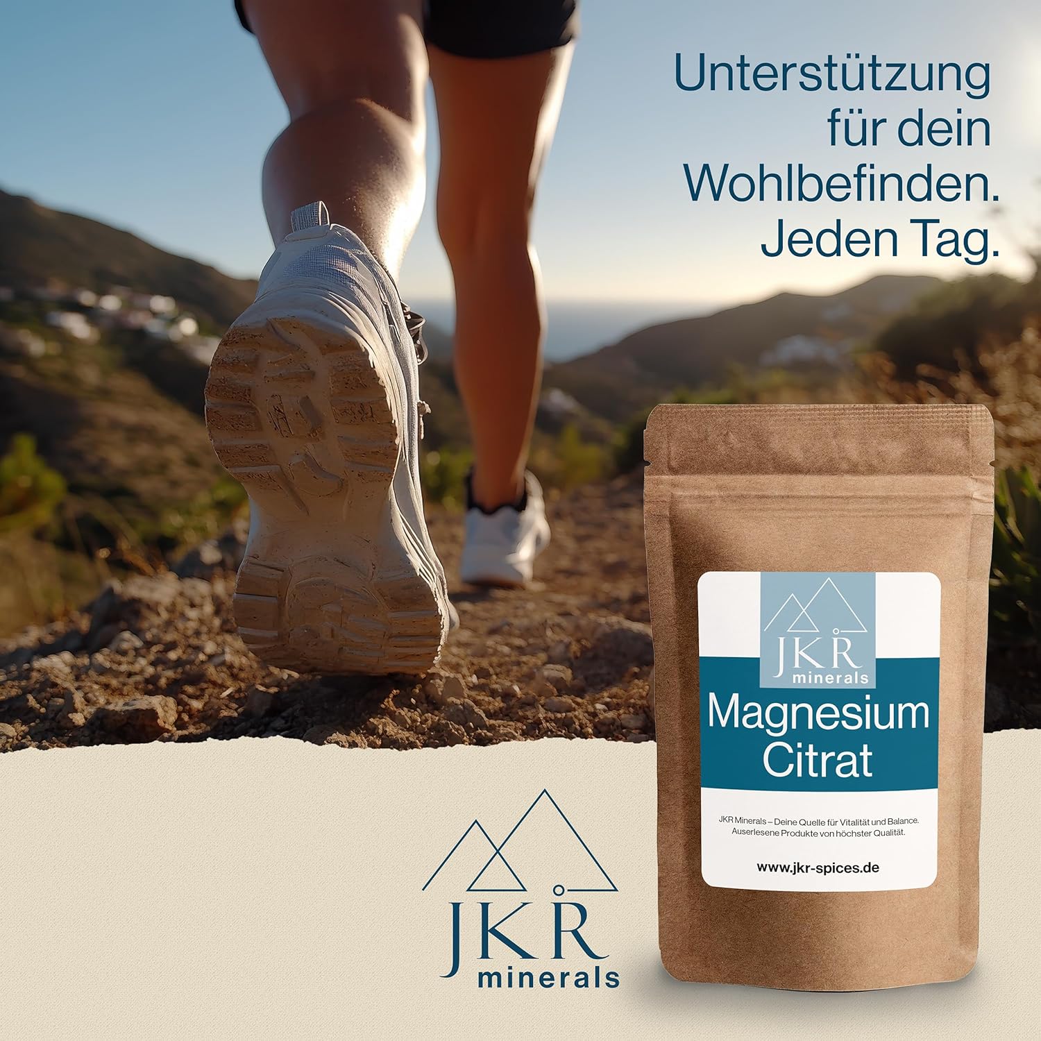 Detalle de JKR Minerals Magnesiumcitrat Pulver 450 g – Laborgeprüft, rein ohne Zusatzstoffe