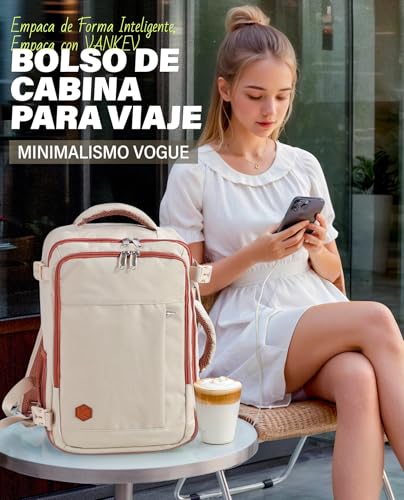 Detalle 2 de Mochila VANKEV para cabina de avión 30L 45x36x20 - tamaño de Ryanair, 15.6 pulgadas