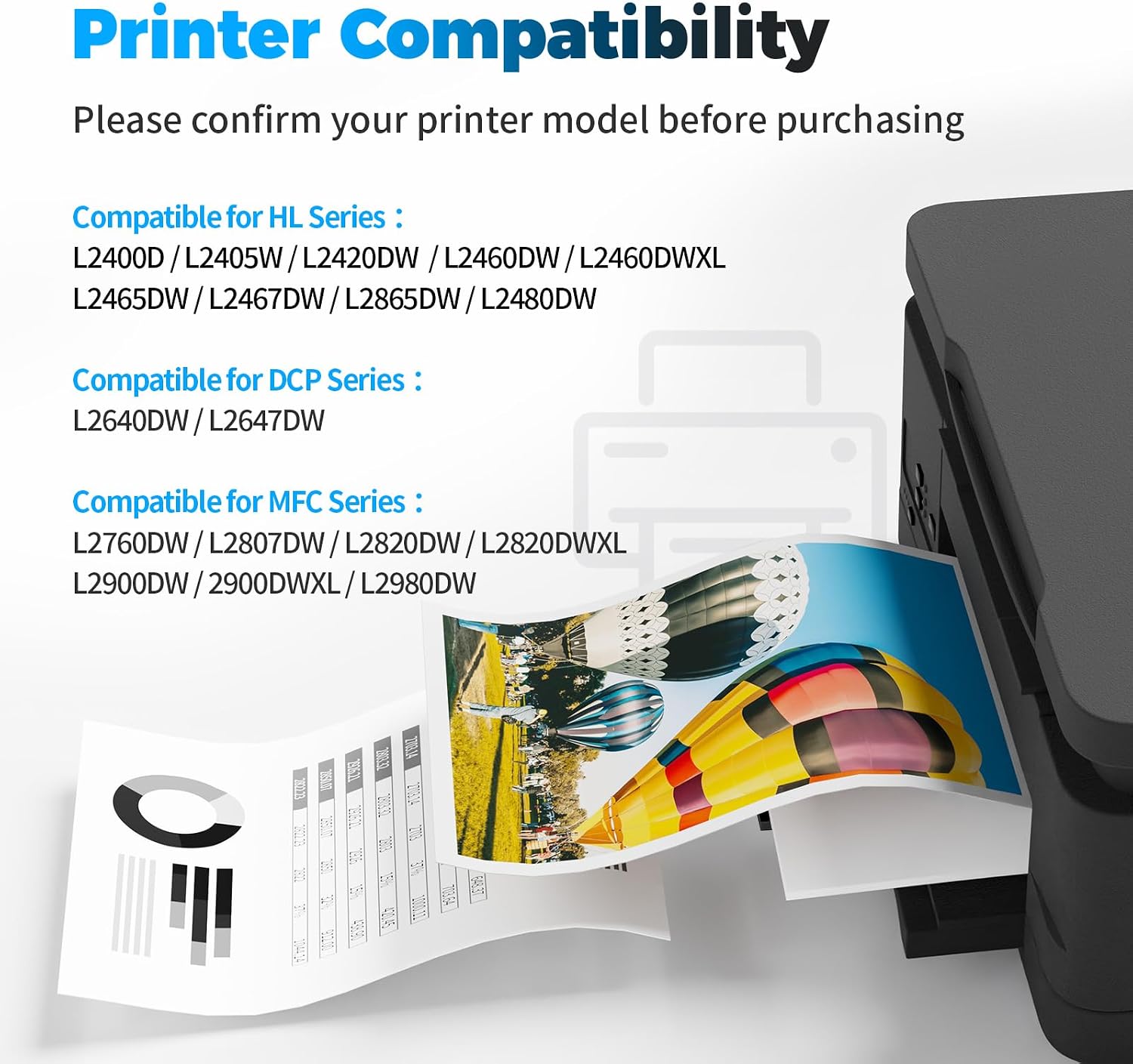 Detalle de BAIINK TN830XL Black Toner Cartridge, With Chip, Up to 3,000 Pages