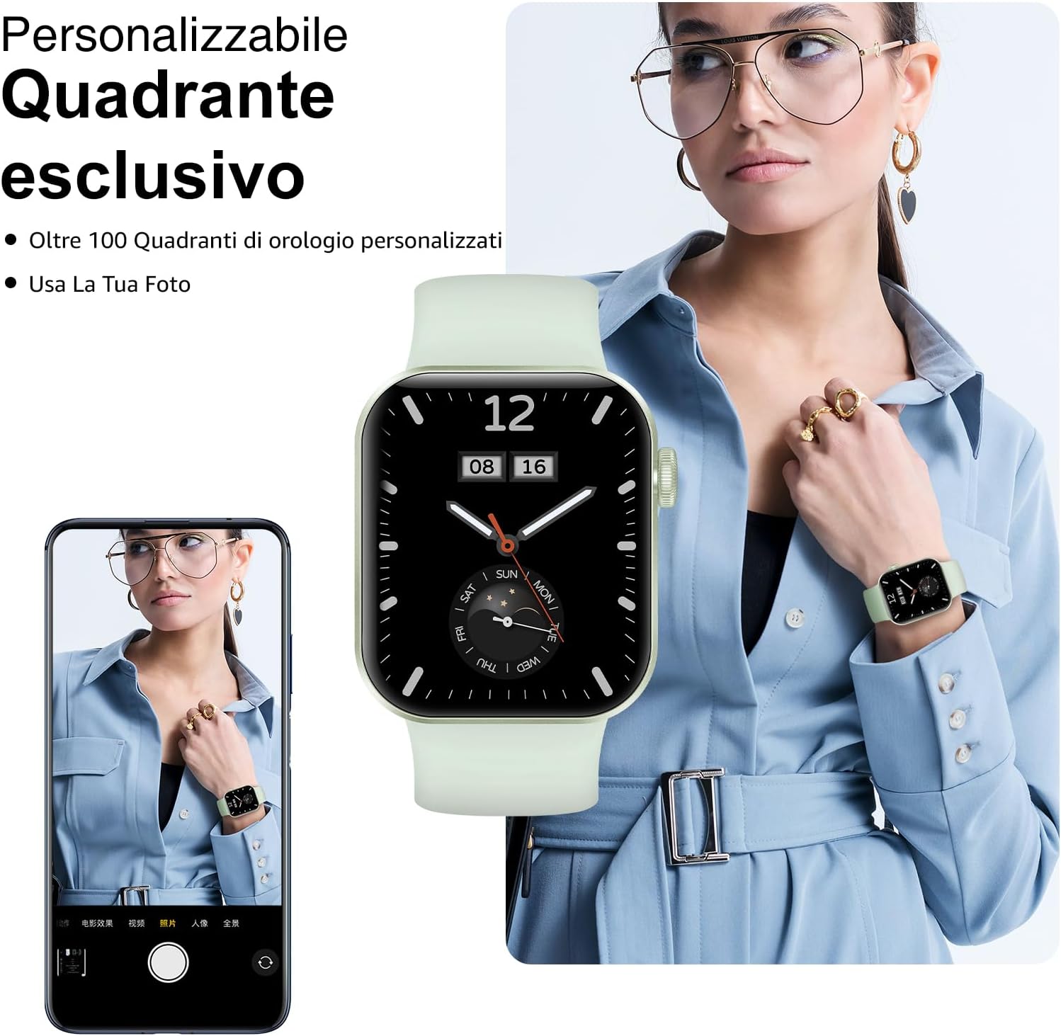 Thumbnail 5 de ASEEYIRJ Smartwatch P2 – 1.85", Telefono Bluetooth, 140 modalità sportive, IP68, cardiofrequenzimetro, SpO2 e autonomia fino a 14 giorni