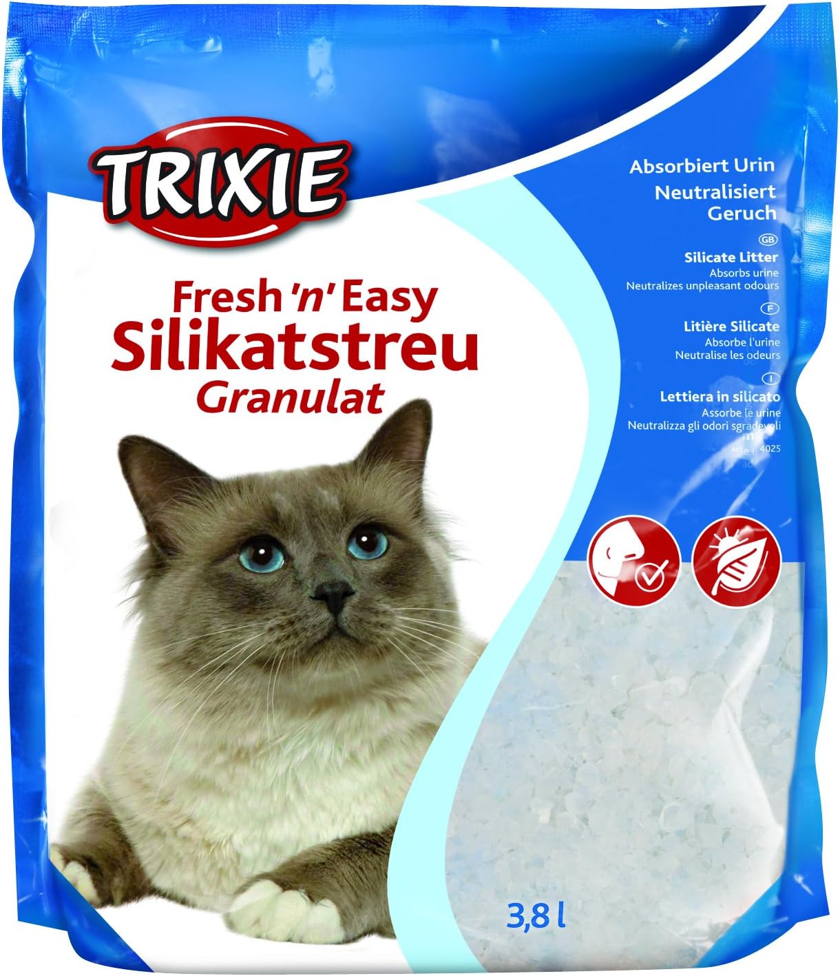 Detalle de TRIXIE Simple'n'Clean 4020 żwirek krzemionkowy do kuwety, 8 l, bezzapachowy